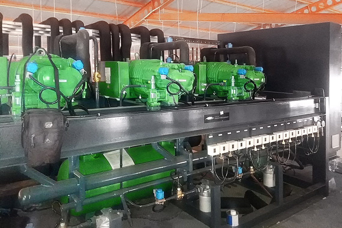 BITZER HyperPac system with three HSK screw compressors in Indonesia