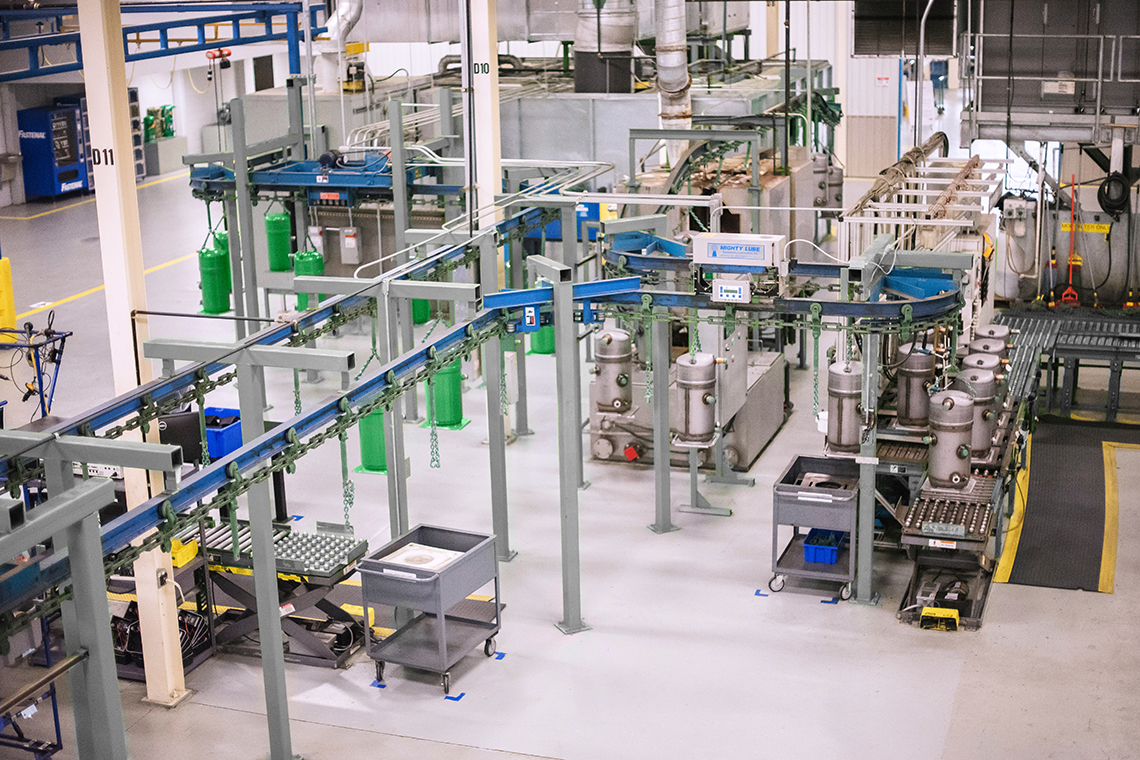 Scroll compressor production in the BITZER competence centre in Syracuse, USA