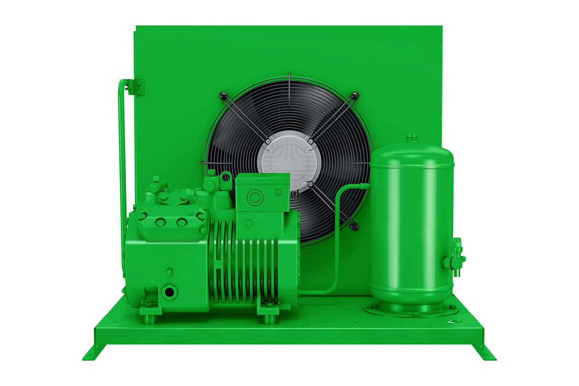 The LHE condensing units are designed for universal applications in all climate zones and have an integrated reciprocating compressor of the ECOLINE series with 4 to 221 m³/h displacement